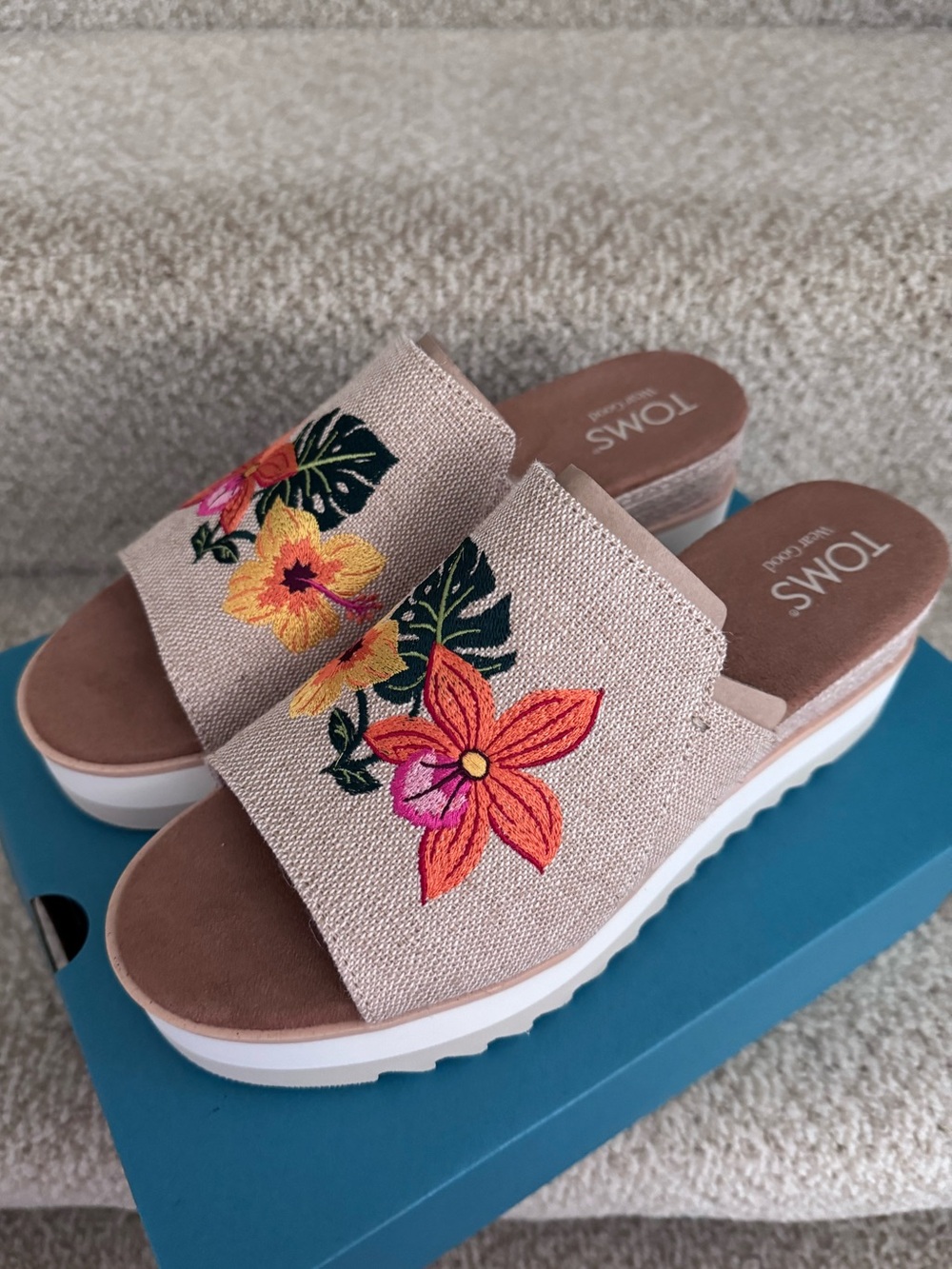 TOMS Diana Mule Wedge Sandal - Size 7.5